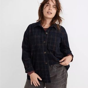 Madewell PLUS - Plaid Corduroy Kentwood Oversized Shirt-Jacket in Plaid